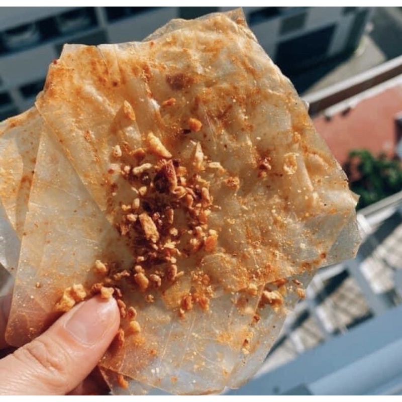 Bánh tráng  Mỏng dẻo xì ke muối tỏi vàng siêu Cay loại ngon  túi lớn 55g