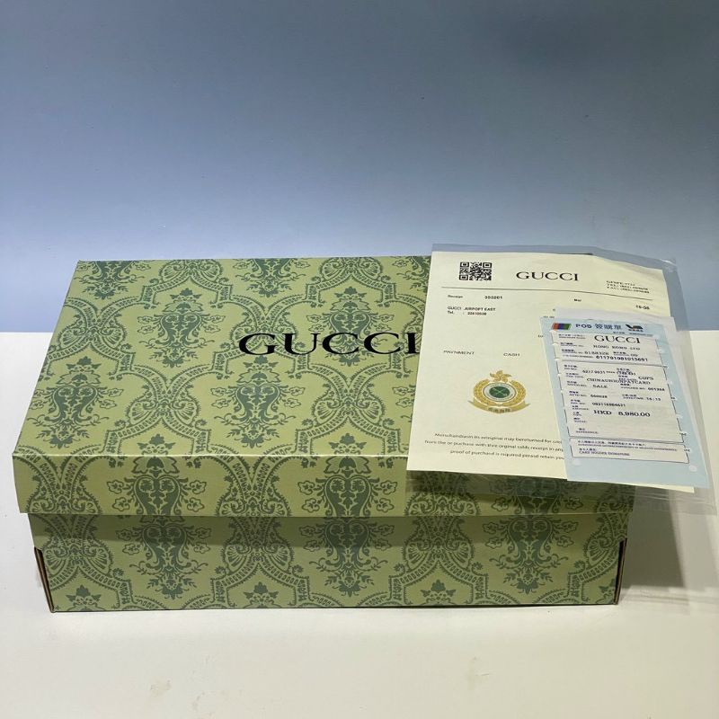 Combo hộp giày dép và bill Gci xanh lá