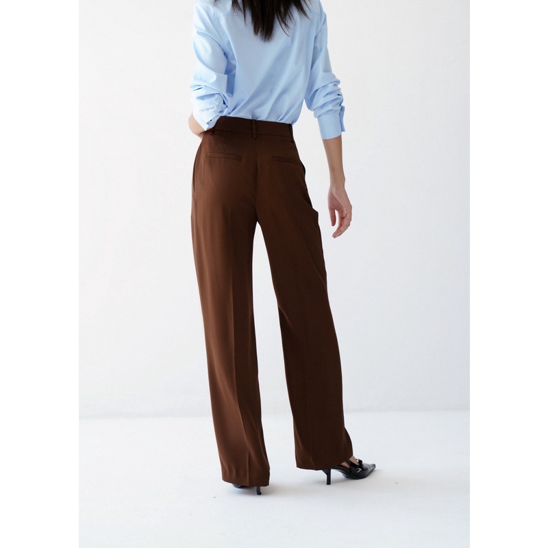 Quần tây nữ cạp cao dáng dài suông thẳng xếp li ở cạp (Nhiều Màu)_MONOTALK 22B30024TK