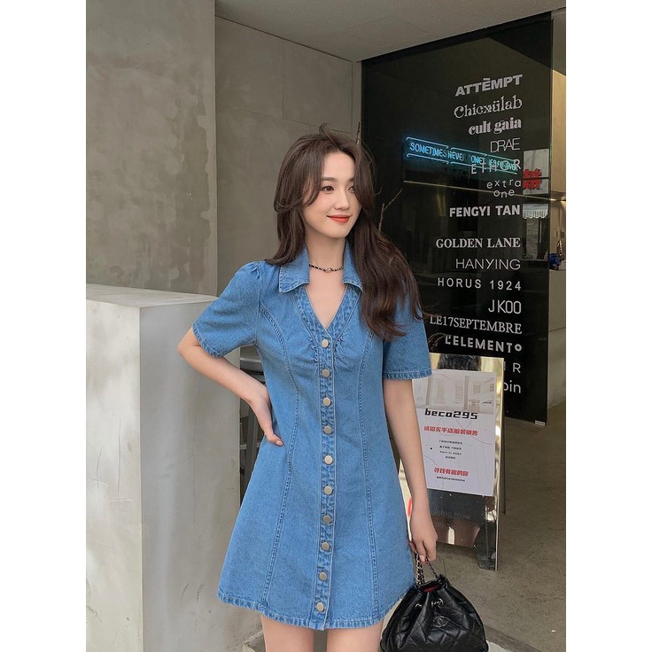 ĐẦM JEAN NỮ QUẢNG CHÂU CỔ Y MÃ V27