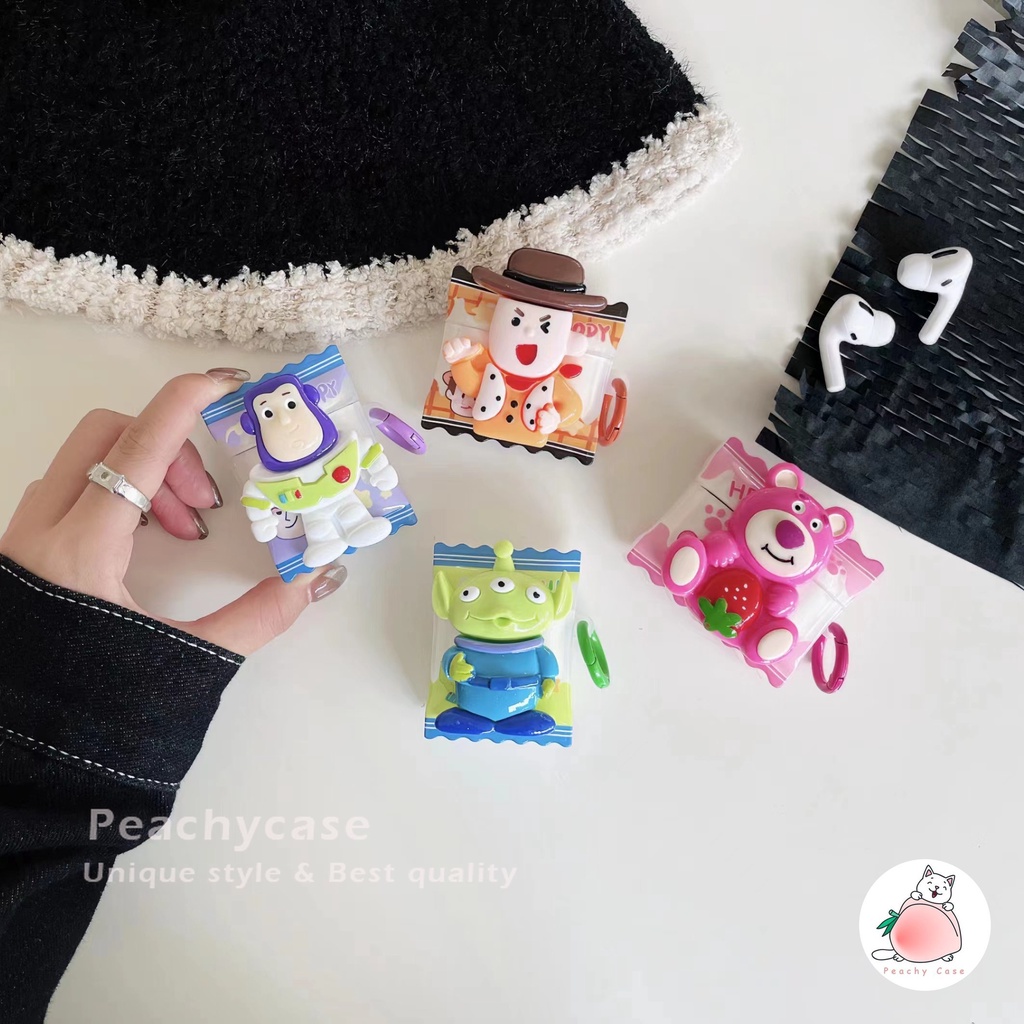 Vỏ Bảo Vệ Hộp Sạc Tai Nghe Airpods 2 Pro 3 Airpods 1 Pro2 Không Dây Chống Thất Lạc Hình Toy Story Woody Buzz Lightyear