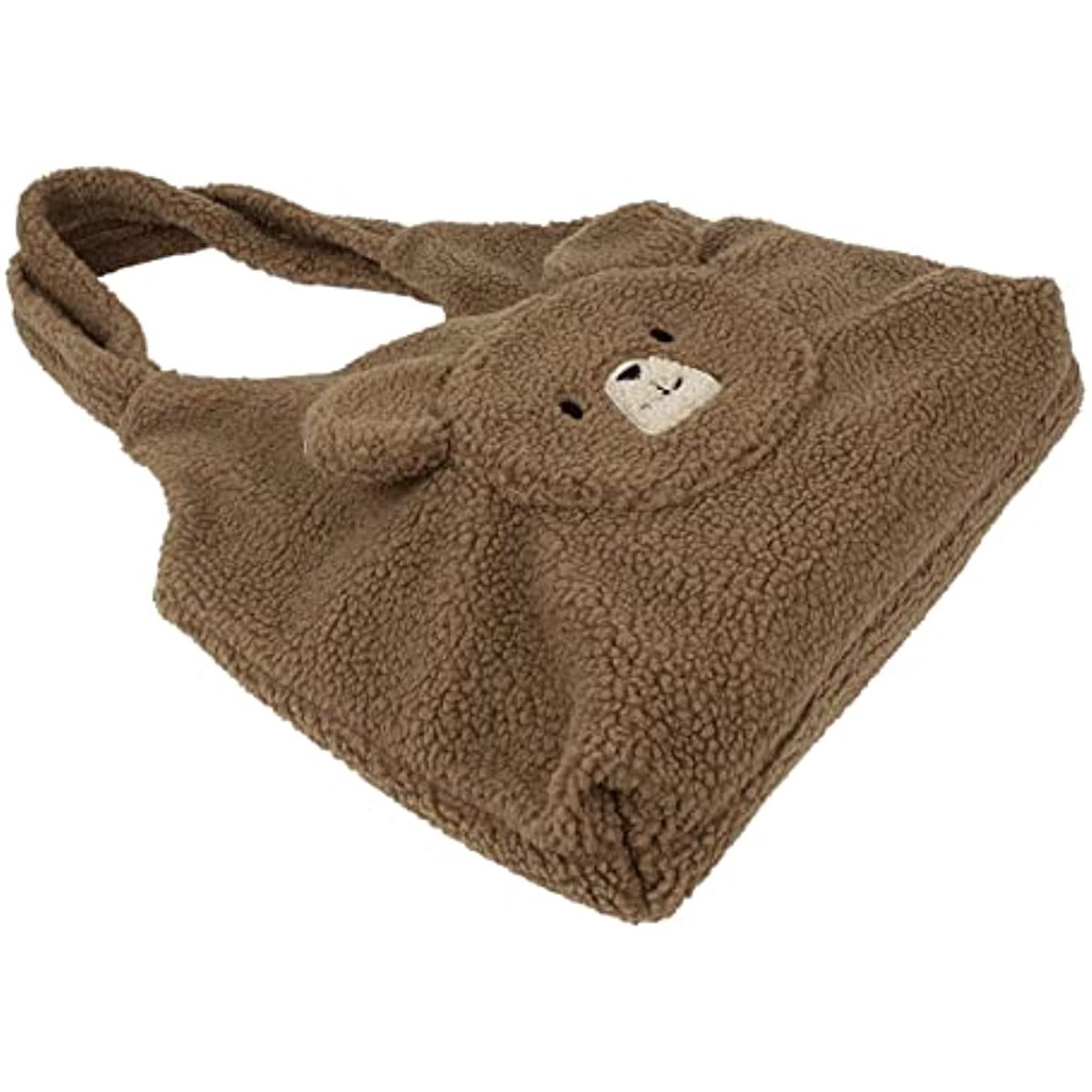 Túi Tote Đeo Vai Bằng Lông Nhân Tạo Hình Gấu Dễ Thương Thời Trang Mùa Đông Cho Nữ JP5