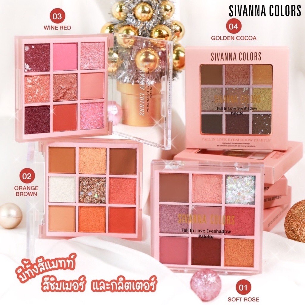 Bảng Phấn Mắt Sivanna 9 Màu Xinh Xắn Sivanna Colors Fall In Love Eyeshadow Palette HF631