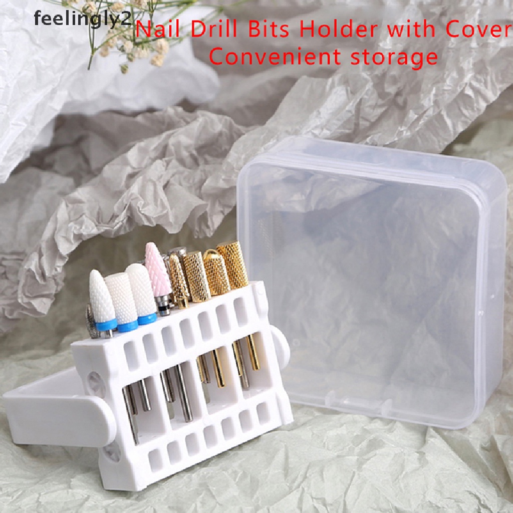 Giá Đỡ Mũi Khoan Móng Tay 8 Lỗ Trưng Bày Kèm Vỏ Bọc