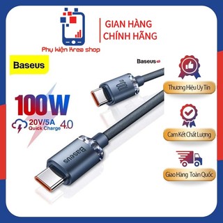 Cáp sạc nhanh type c to type c baseus crystal shine series data pd fast charging 100w qc 4.0
