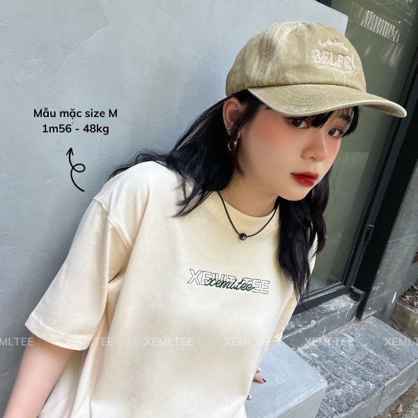 Áo thun local brand Xemi.tee form unisex dòng Signature Tee ver 1.0 giá rẻ màu kem