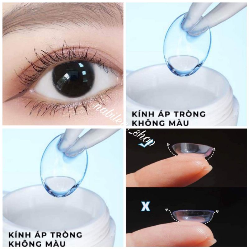 Kính áp tròng trong suốt Hàn Quốc (lens mắt trong suốt) full độ cận 0-6 độ