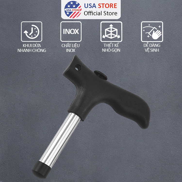 (Video Review) Dụng Cụ Khui Dừa Lấy Nước Bằng Tay - Cây Đục Lỗ Quả Dừa Siêu Nhanh - Inox Loại 1