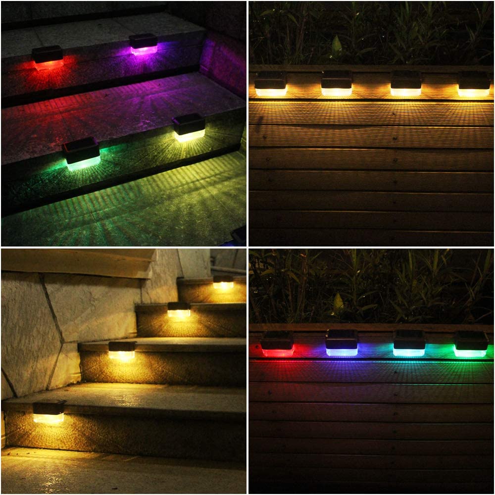 Đèn LED Gắn Cầu Thang Ngoài Trời Sử Dụng Năng Lượng Mặt Trời Chống Thấm Nước Tiện Lợi