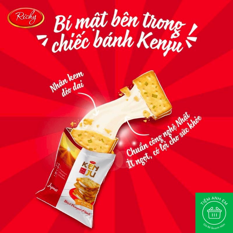 Bánh quy Richy KENJU giòn kem dẻo hương vị Nhật 186g