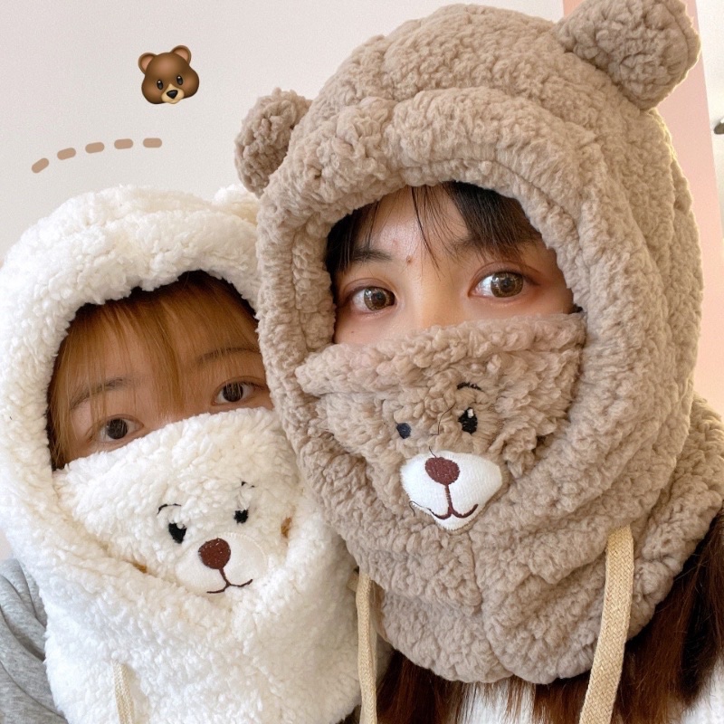 Nón bông giữ ấm hình gấu dễ thương Hoả Tốc Tân Bình