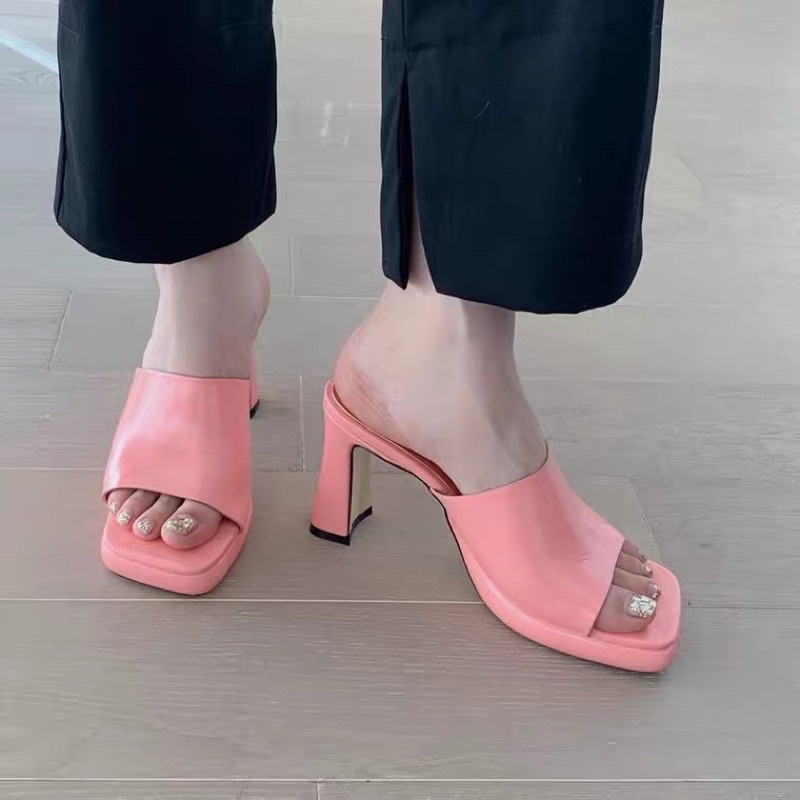 Guốc cao gót 7cm da PU chắc chân dễ phối