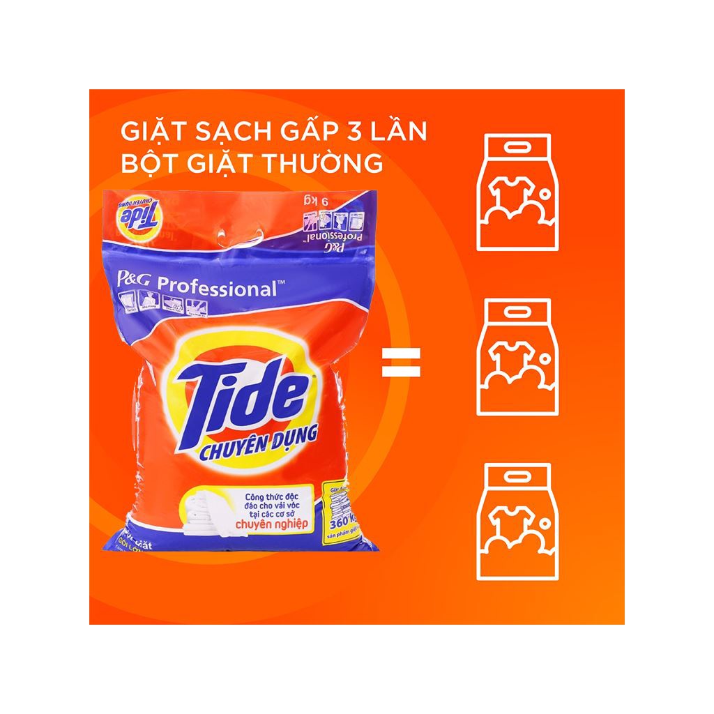 Bột giặt Tide chuyên dụng 9kg - Sạch gấp 3 lần gặt bình thường,