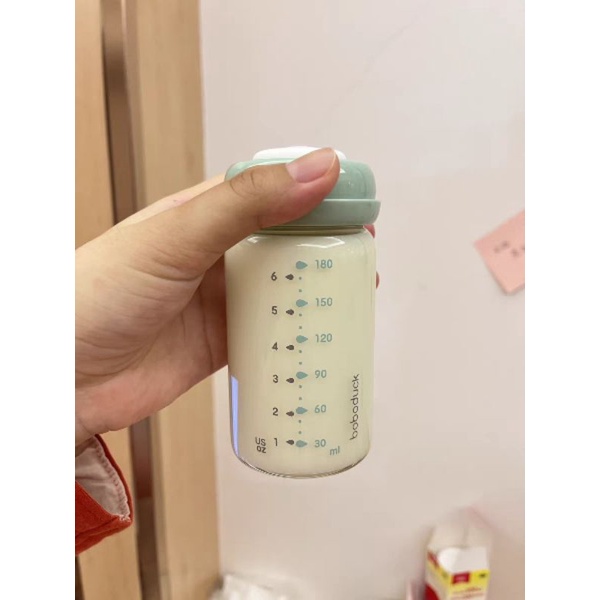 BOBODUCK BÌNH TRỮ SỮA THỦY TINH XANH 180ML, HỒNG 150ML