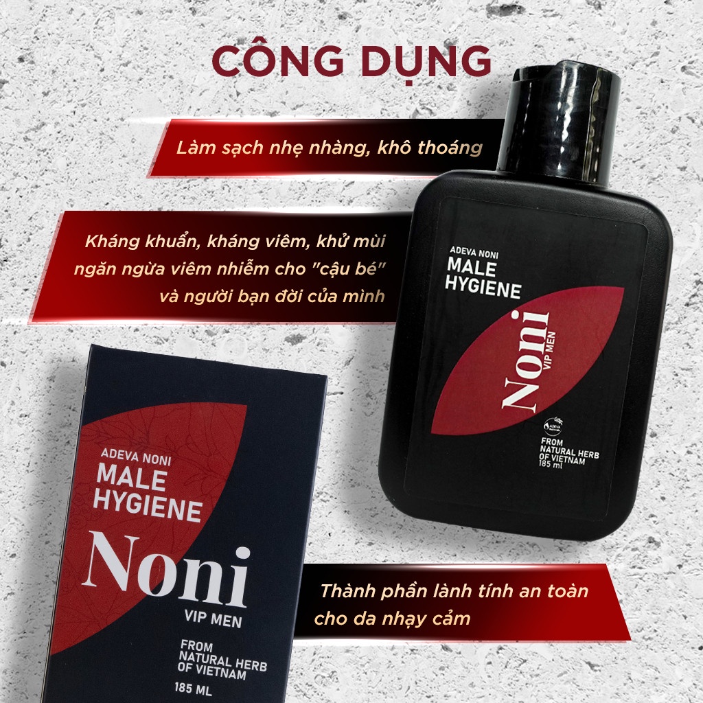 Dung dịch vệ sinh cho Nam giới, Noni Vip Men, thành phần thảo mộc an toàn cho da, mùi thơm quí phái