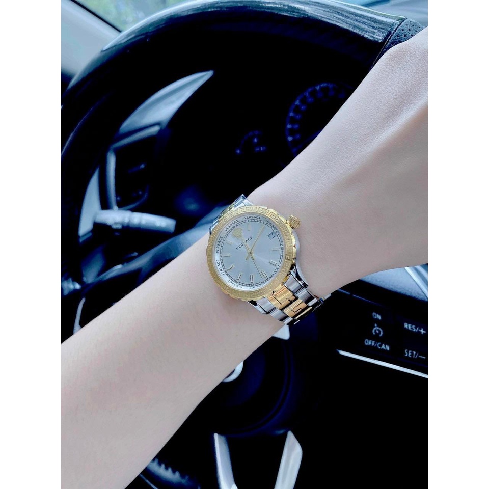 Đồng hồ nữ VERSACE LADIES HELLENYIUM WHITE dây thép demi - 35mm- Máy Thụy-  Bảo hành 24 tháng