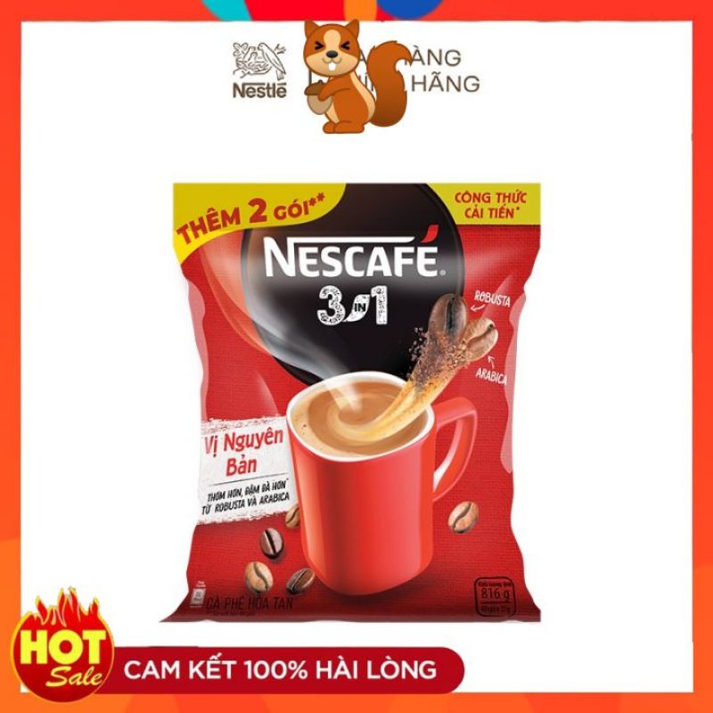 Cà phê hòa tan 3in1 Nescafe bịch 46/48 gói