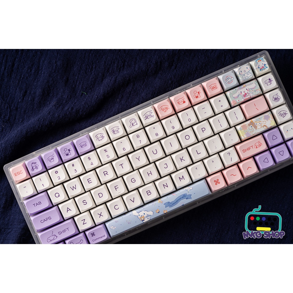 Keycap Cinnamoroll XDA profile, nhựa PBT dyesub 144 nút bàn phím cơ mac os