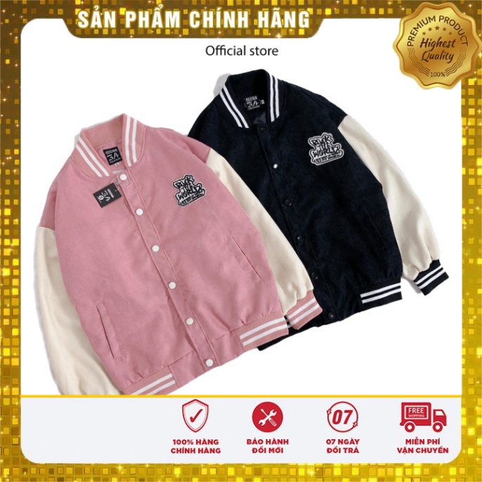Bomber varsity Gooan áo khóa ngoài bomber varsity giới tính form rộng Rock The World