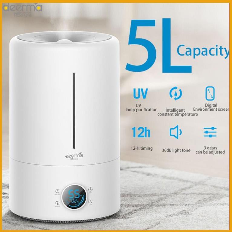 Máy tạo độ ẩm Xiaomi Deerma DEM-F628S dung tích 5L, đèn UV làm sạch nguồn nước - Bảo hành 6 tháng