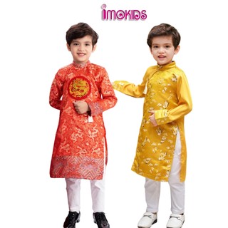 Áo dài bé trai June With Love, Oli River 10-30kg áo dài truyền thống cho bé màu đỏ, vàng, xanh
