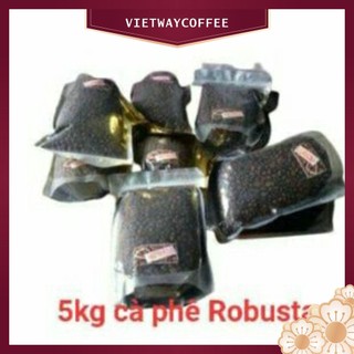 Cà phê Robusta hạt rang mộc 5Kg Vietwaycoffee Gu đắng đậm hậu ngọt