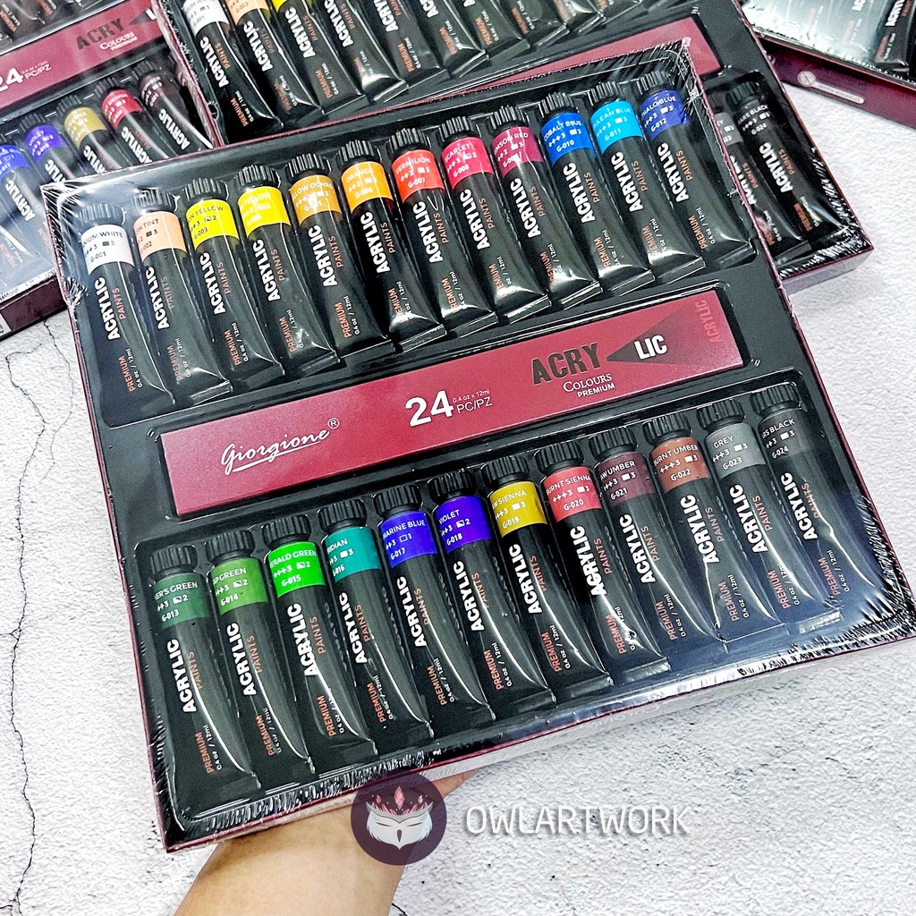 [CÚ TUYẾT] Màu Vẽ Acrylic Giorgione Dạng Tuýp 12ml