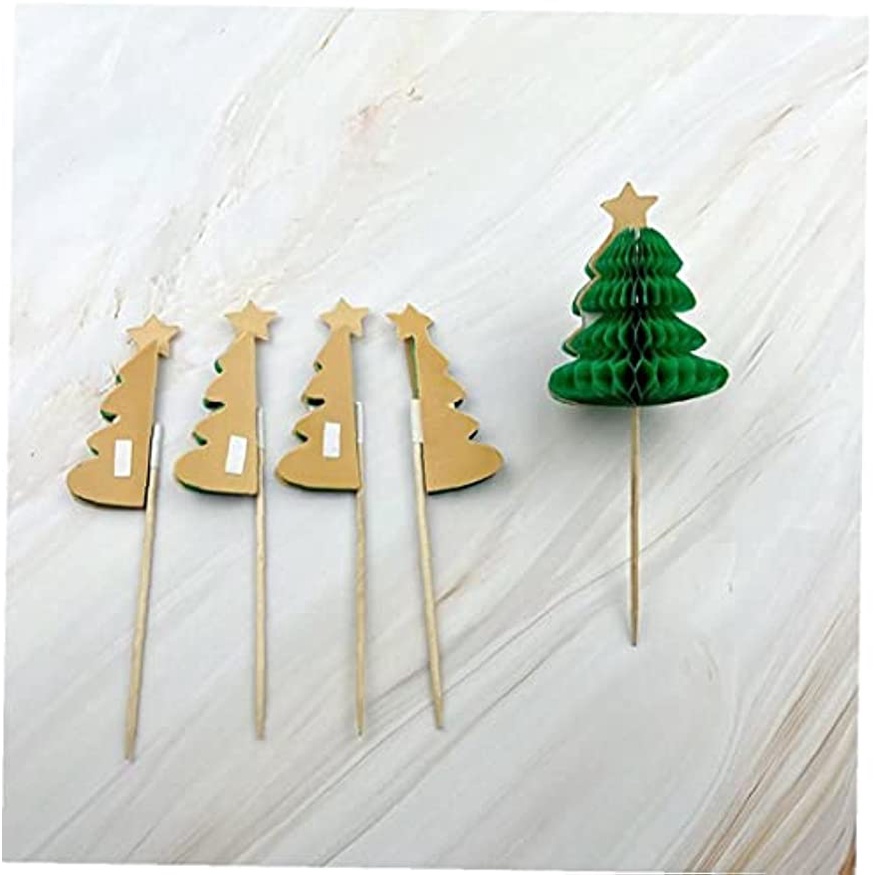 Bộ 50 Que Khuấy Trang Trí Cocktail Hình Cây Thông Noel JP5