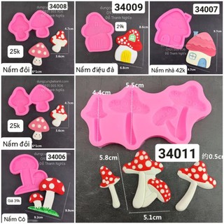 Khuôn Silicone Cây Nấm Rau Củ