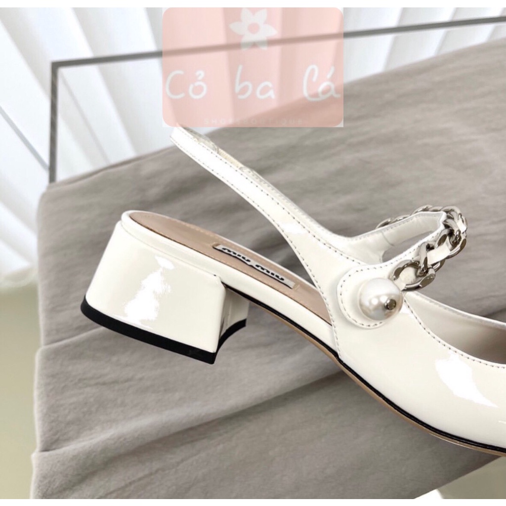 GIÀY NỮ COBALA SHOES - CAO GÓT BÍT MŨI 5 PHÂN - GIÀY MŨI TRÒN QUAI DÁN PHỐI MÀU ĐEN TRẮNG - G22031600