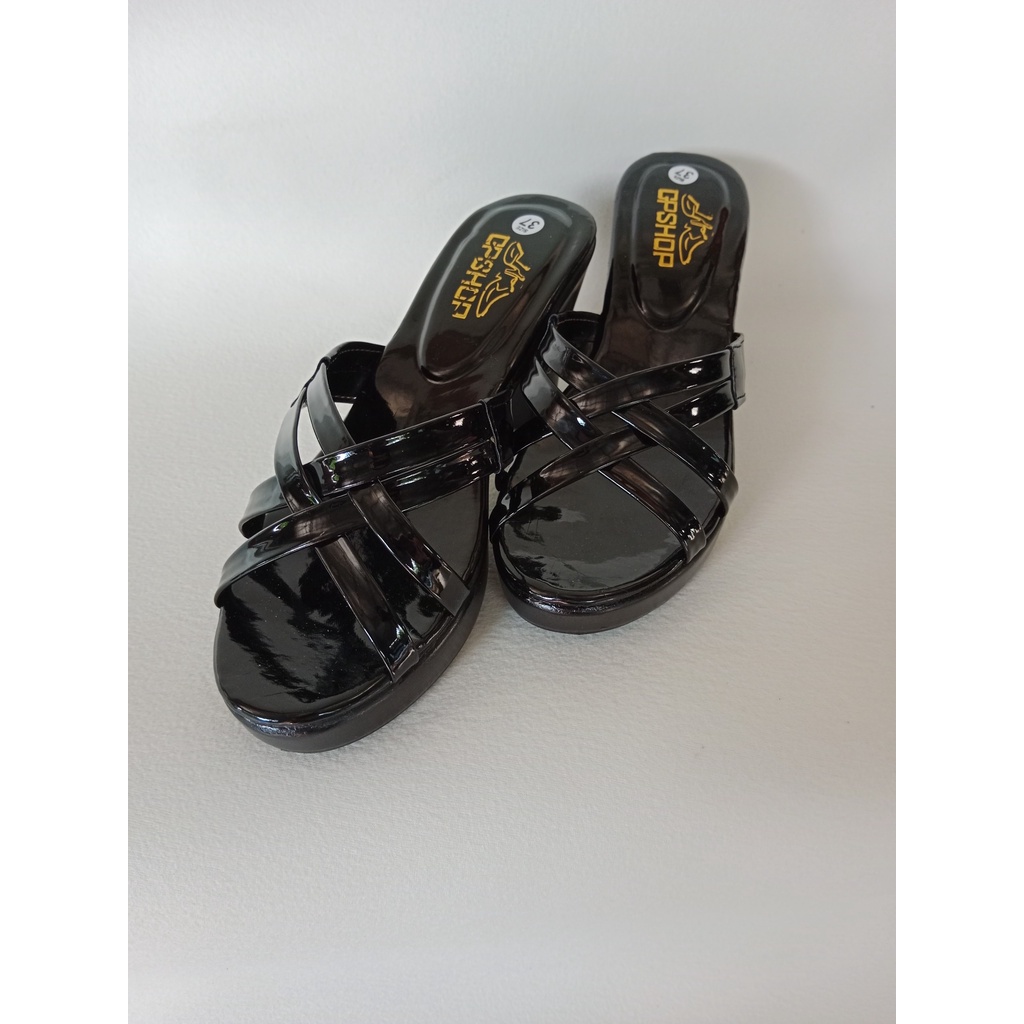 Dép NỮ cao gót đẹp mẫu hai quai đan gót vuông 7 phân chắc chắn, KH-08 Thời Trang