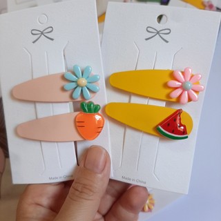 Sét 2 kẹp tóc màu sắc cho bé gái