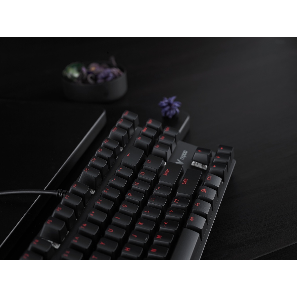 Bàn phím cơ gaming V500 Alloy chống nước siêu bền cao cấp có dây 87 phím Rapoo Bexal RP13