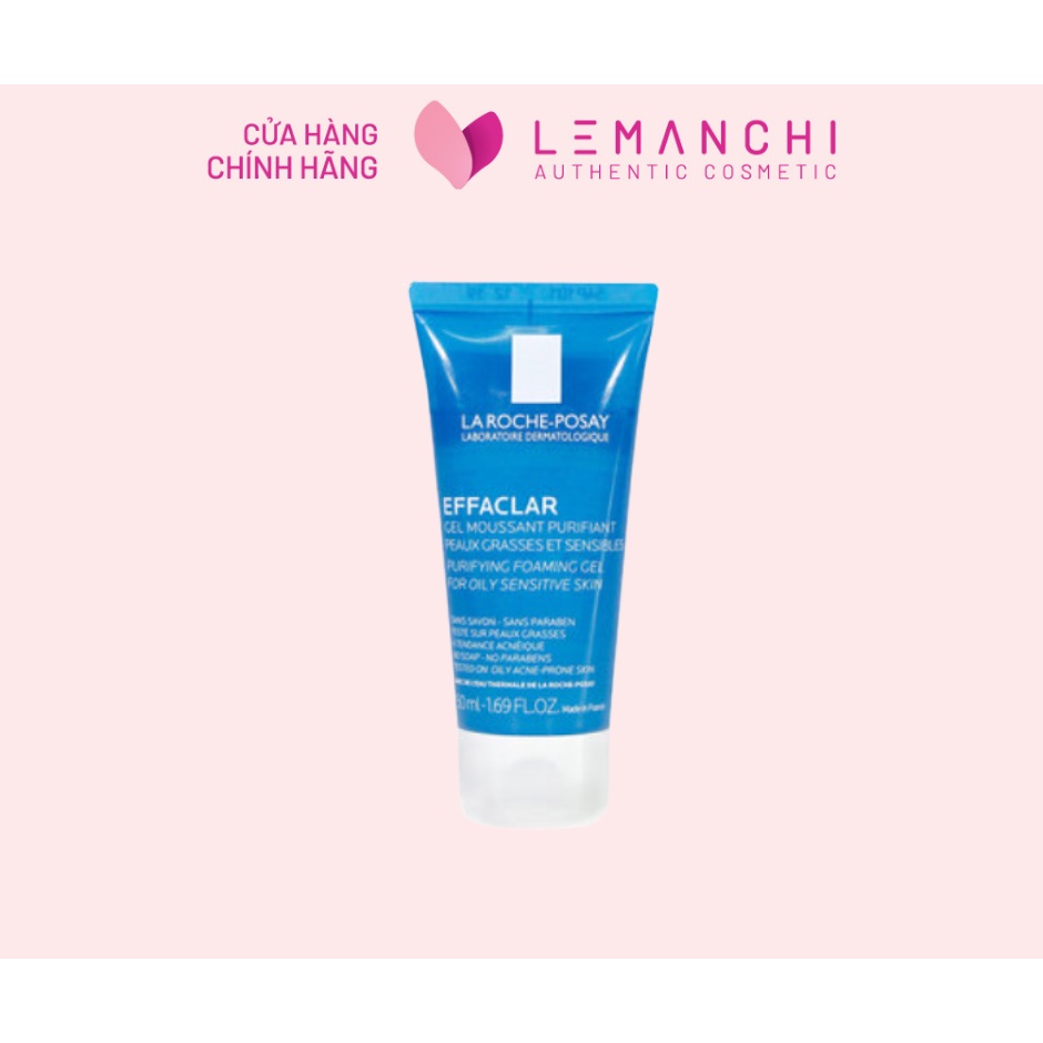 Gel Rửa Mặt La Roche-Posay Dành Cho Da Dầu, Nhạy Cảm 50ml Effaclar Purifying Foaming Gel For Oily Sensitive Skin