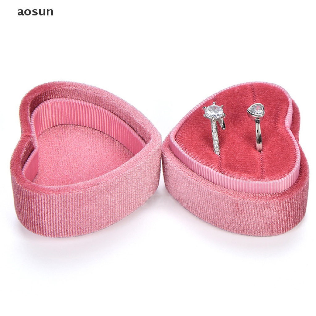 Aosun Hộp Đựng Nhẫn Đôi Hình Trái Tim Nhiều Màu Sắc Làm Quà Tặng Đám Cưới Joyeros Organizador De Joyas De Joyas