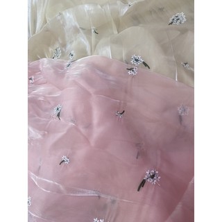 Vải Tơ organza thêu