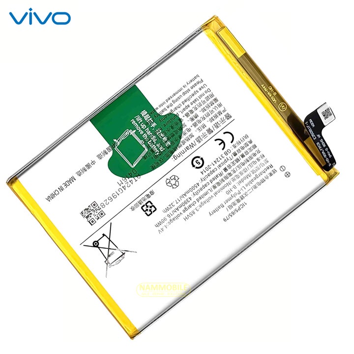 Pin Vivo S1, Y7s, V17 Neo, 1907, V1907, V1913, V1913A B-H0 4500mAh Zin + Tặng Keo Dán Pin + FreeShip