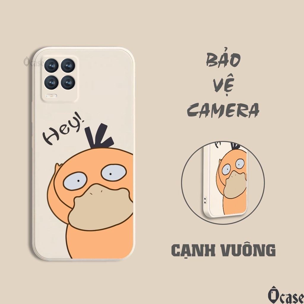 Ốp lưng Realme 8 / Realme 8 Pro in hình Mèo và Vịt vàng cạnh viền vuông có bảo