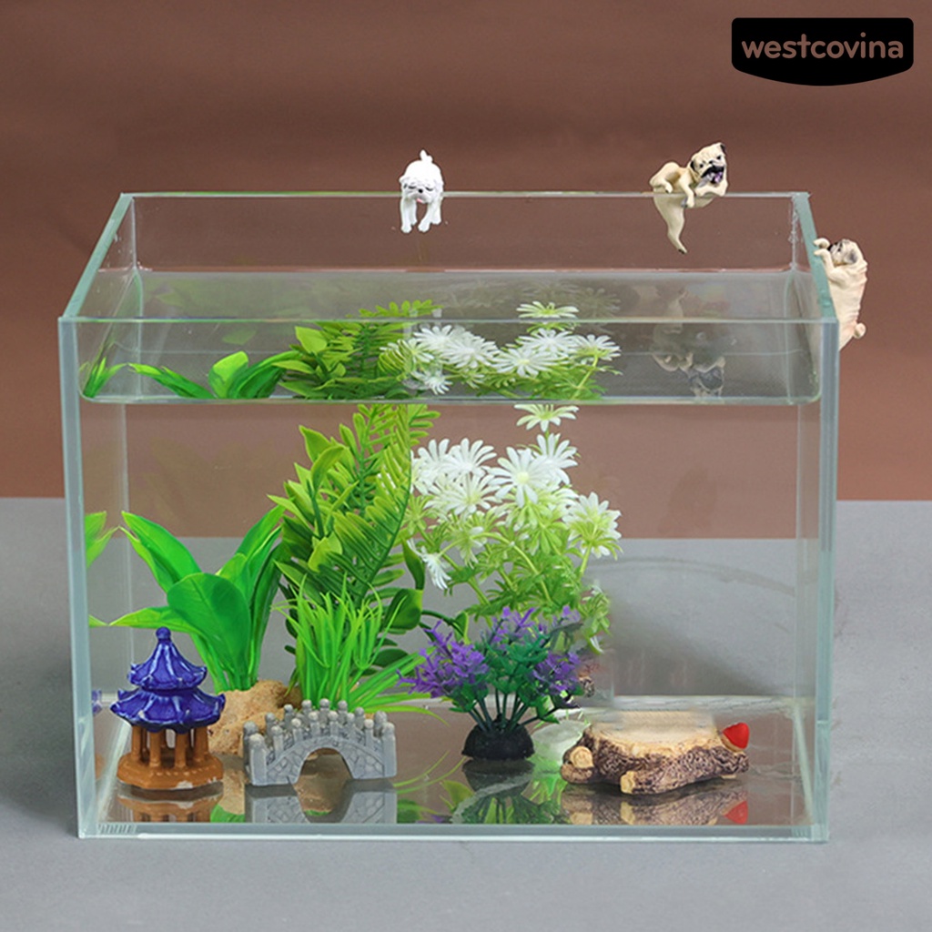 [Hot]♝Chú Chó Pug Hoạt Hình Bằng Nhựa Resin Siêu Bền Treo Trang Trí Bể Cá