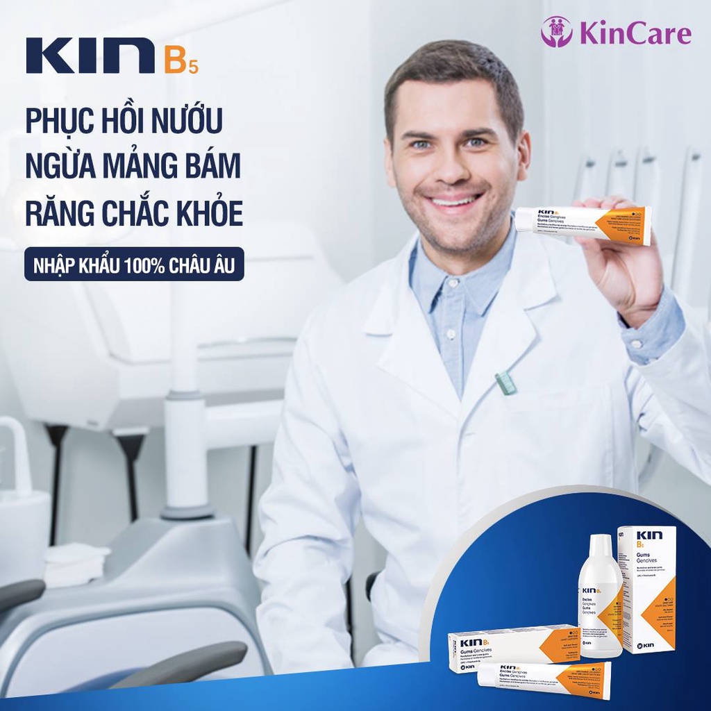 Nước Súc Miệng KIN B5 Phục Hồi Nướu Răng, Sạch Mảng Bám, Ngừa Viêm Nướu, Chống Sâu Răng Dùng Hàng Ngày, Chai 500ml