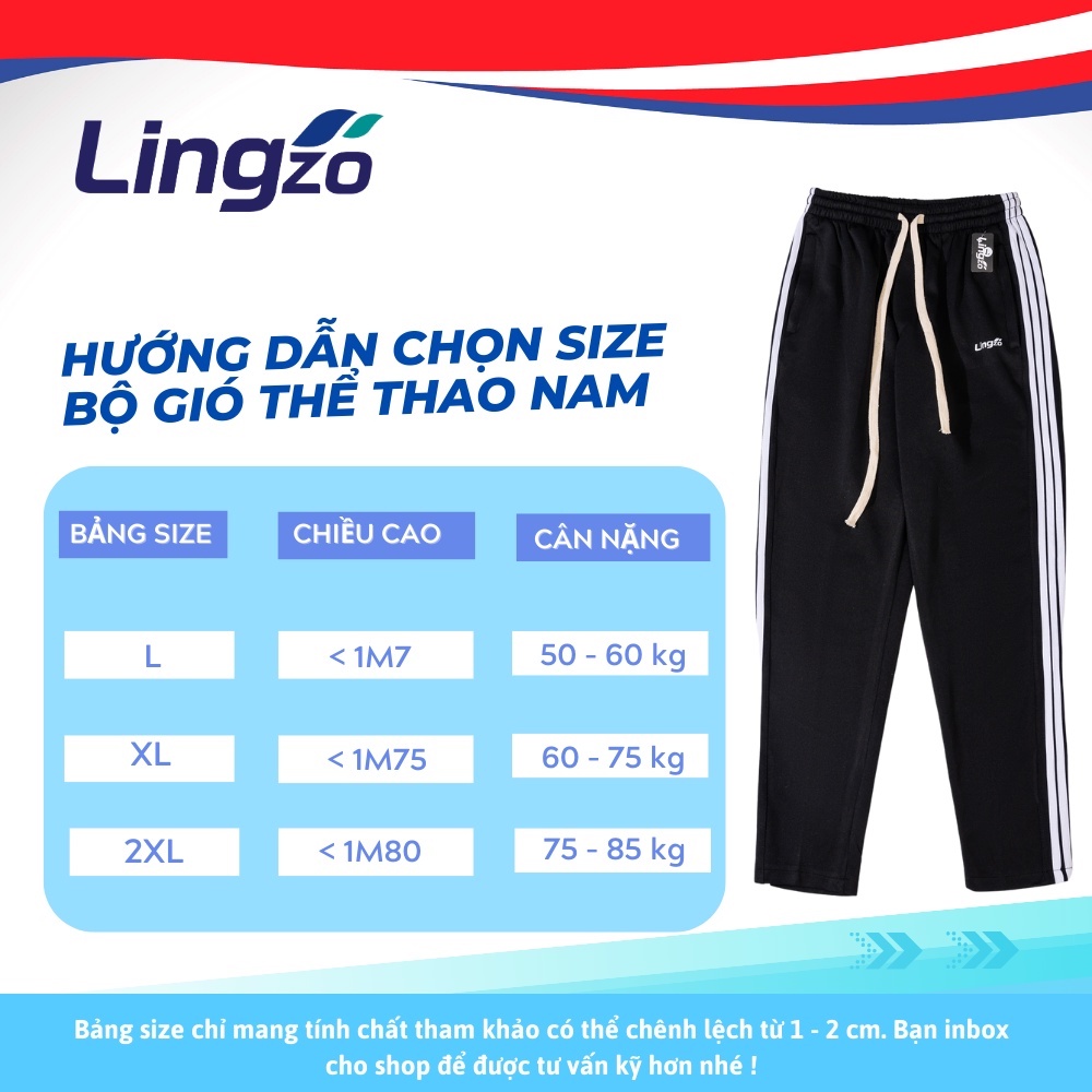 Quần dài thể thao nam 3 sọc LINGZO cao cấp quần dài vải poly co dãn mềm mịn không nhăn không xù phong cách thể thao