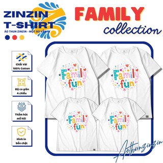 Áo thun gia đình Family Fun cổ tròn, vải 100% cotton 4 chiều, thoáng mát, thấm hút mồ hôi.
