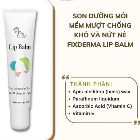 Son Dưỡng Môi Fixderma LIP BALM Chống Khô Và Nứt Nẻ Môi 15ML