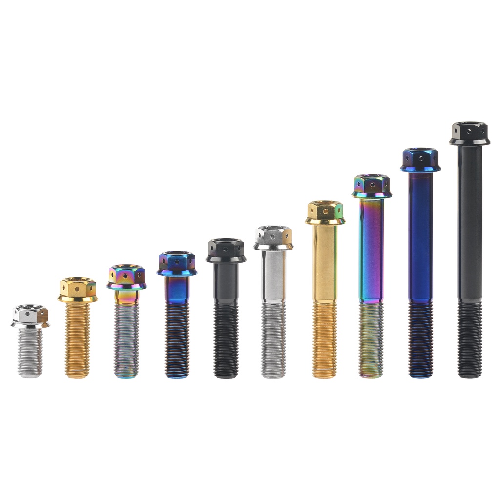Bu lông titan WANYIFA M8x15 20 25 30 35 40 45 50 55mm đầu lục giác mặt bích chỉnh sửa ô tô xe máy