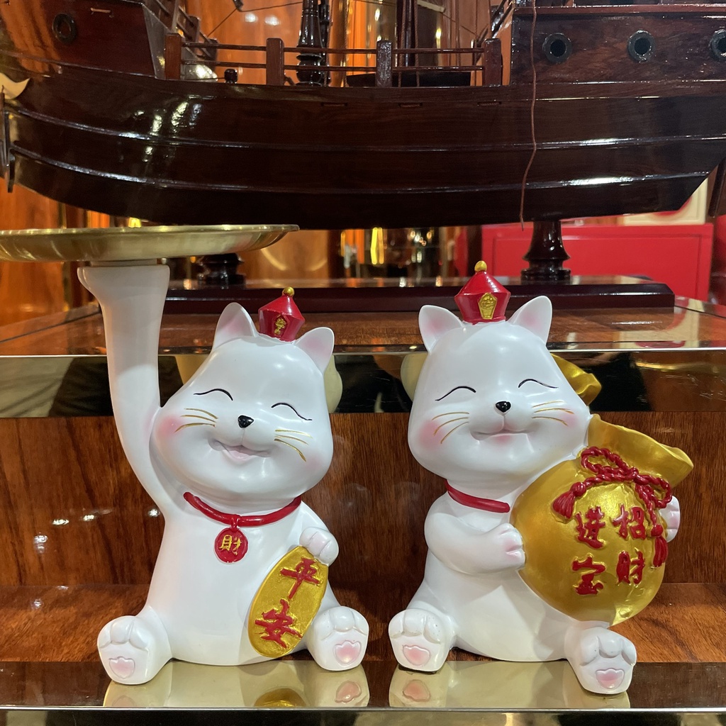 Mèo Bê Đĩa Đựng Bánh Kẹo Trang Trí - Bền Đẹp - Decor - Chính Hãng HD Design