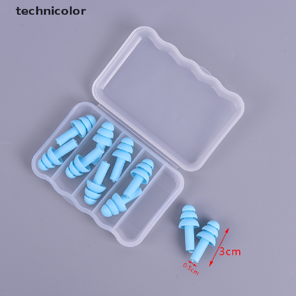 Set 5 Cặp Nút Bịt Tai Bằng Silicone Chống Ồn Tiện Dụng Khi Đi Bơi