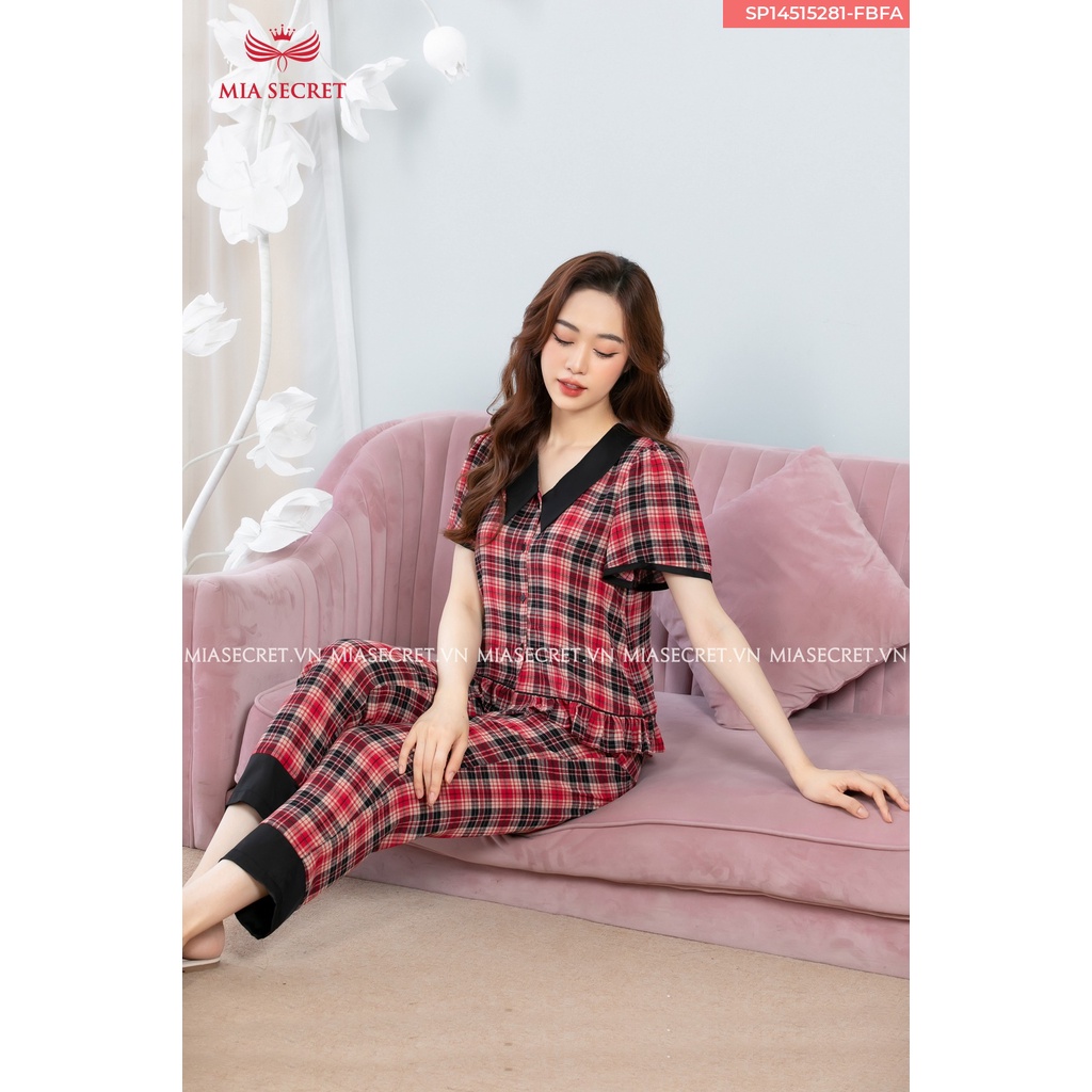 Đồ Bộ Nữ mặc nhà MIA SECRET, đồ ngủ pijama lụa chéo mềm mịn MIA15281
