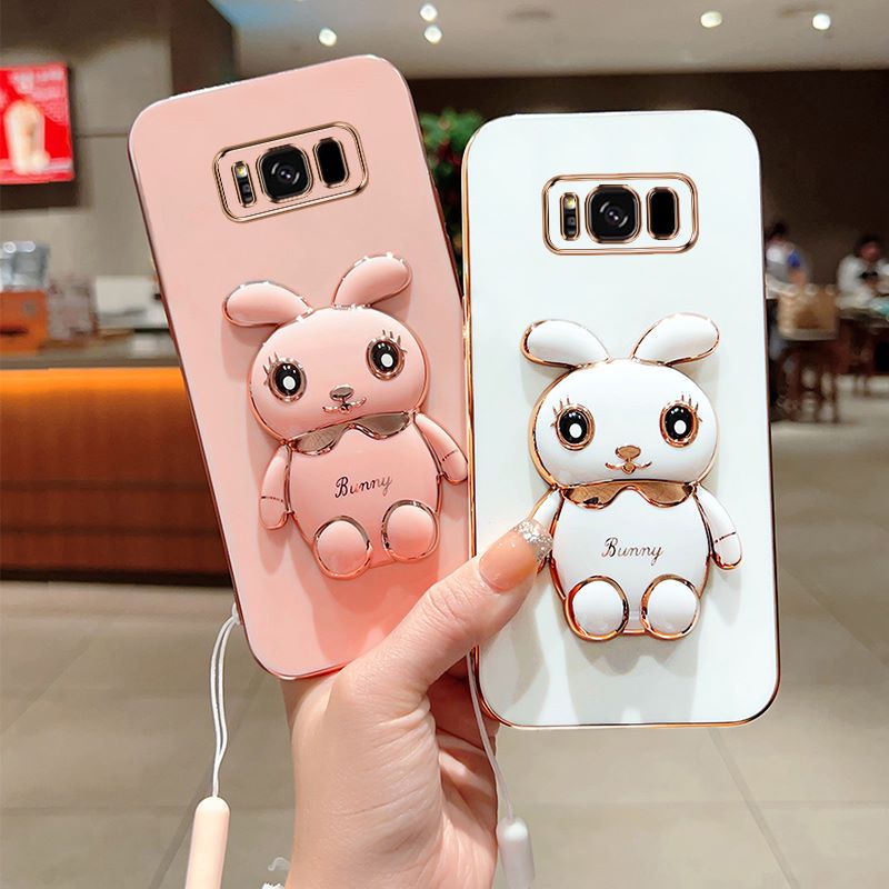 Ốp Điện Thoại Mềm Chống Sốc Có Giá Đỡ Hình Thỏ Cho Samsung Galaxy S10 S9 S8 S21 S30 Ultra Plus A7 2018