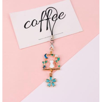 Móc Điện Thoại Hình Giỏ Hoa / Mèo Dễ Thương