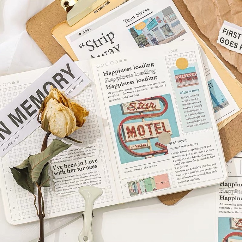 Tập Giấy Báo Trang Trí Bullet Journal Chủ Đề Phong Cảnh Hiện Đại 2022